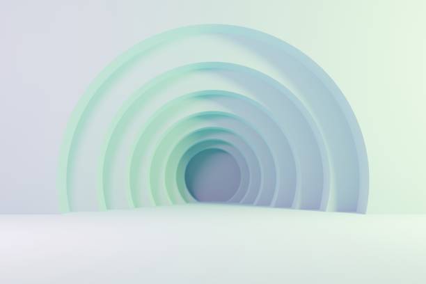 istock Pastel mint background arch tunnel 3d illustration 1393465662