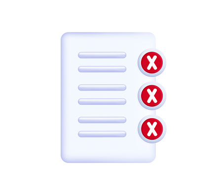 Incorrect Checklist Bad Checklist Survey Form Paper Page Choose A Test Exam Questionnaire ...