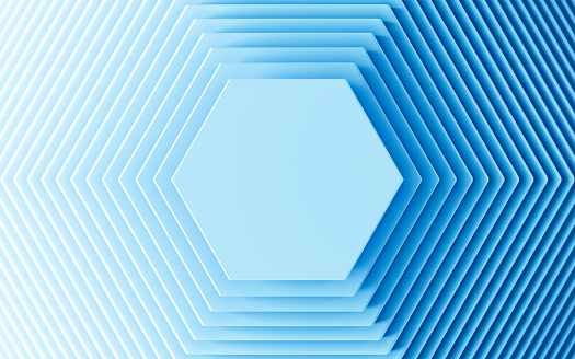 Blue hexagonal background, 3d rendering. Computer digital drawing.