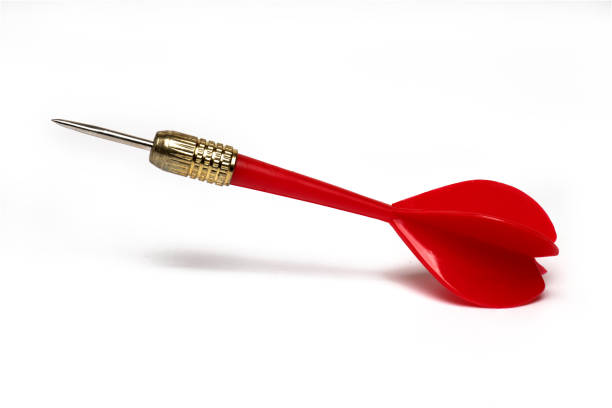 istock Closeup white background red dart arrow shadow 1393476799