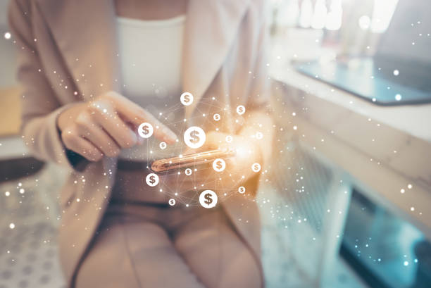 istock Asian woman hand using mobile smart phone with online transaction application. Concept of financial technology (fintech) 1393486873