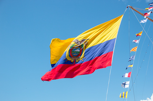 ecuador flag outdoors in Rio de Janeiro, Brazil.