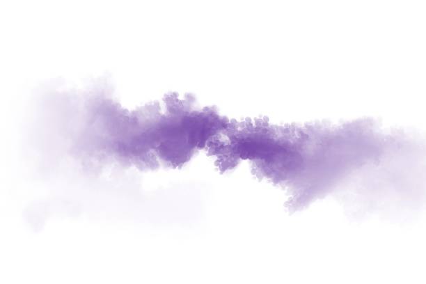 istock Purple smoke isolated on white background, purple background 1393488959