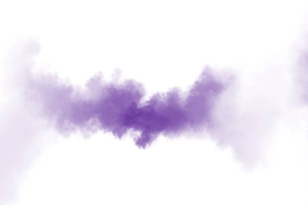 istock Purple smoke isolated on white background, purple background 1393488983