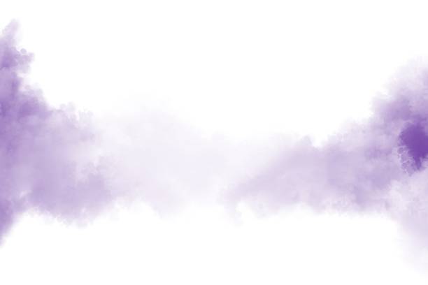 istock Purple smoke on white background 1393489007