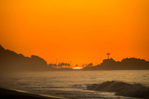 sunrise at ipanema beach in Rio de Janeiro, Brazil.