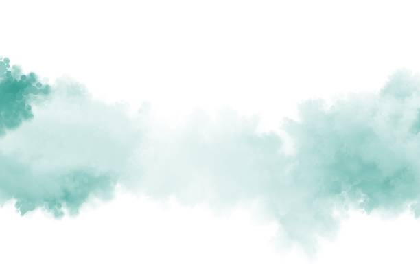 istock Green watercolor blush background, green smoke background 1393489074