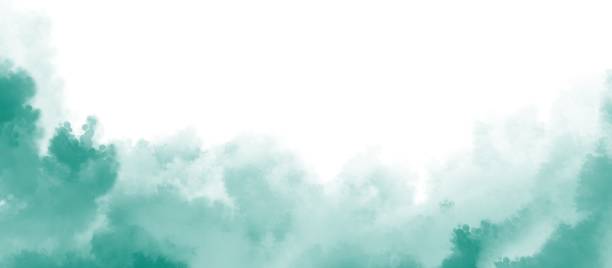 Green watercolor background, green smoke background