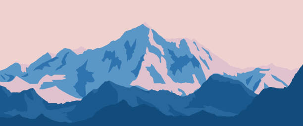 illustrations, cliparts, dessins animés et icônes de dessin vectoriel du mont everest, vue panoramique, voyage dans les montagnes - himilaya