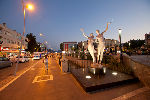 'Ali and Nino' modernistic open-air moving sculpture in the costal park, Batumi, Georgia