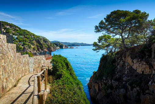 Beautiful Sant Francesc creek and beach at Blanes in Spain