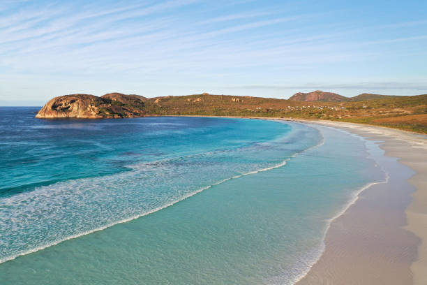 Lucky Bay, Cape Le Grand National Park, Western Australia An aerial of Lucky Bay, Cape Le Grand National Park, Western Australia cape le grand national park stock pictures, royalty-free photos & images