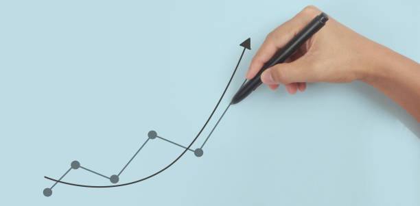 istock Hand drawing  chart, graph stock of growth 1393496020