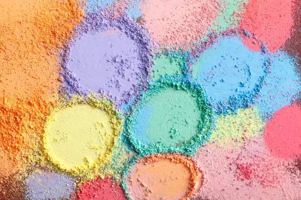 Photo of Colorful background of chalk powder