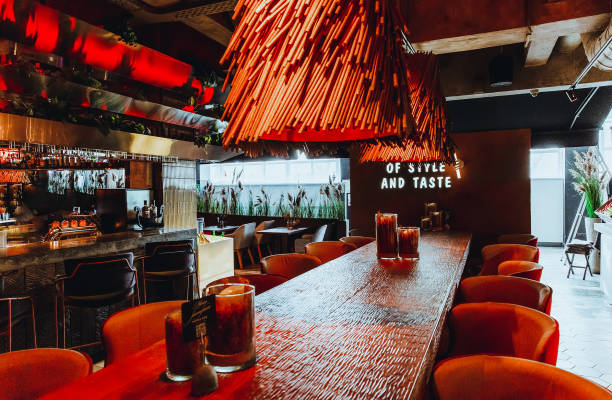 istock Interior of a modern cozy swedish restaurant 1393502537