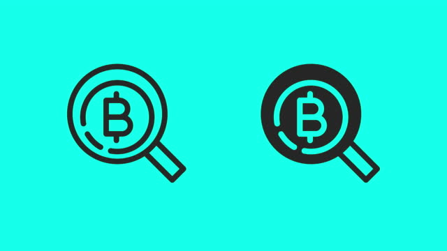 Searching Bitcoin Icons - Vector Animate