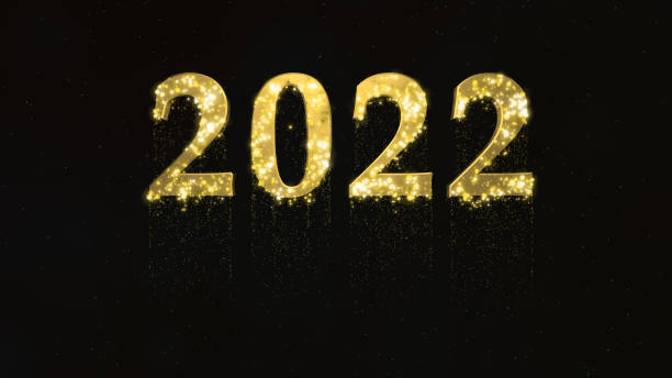 istock Happy new year 2022 with gold particles 1393509717