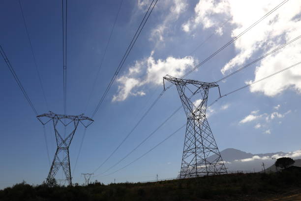 istock Tall pylons carrying high voltage electrical cables of Eskom 1393511490