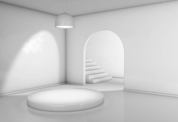 istock Room with podium for your product, 3d rendering 1393517363
