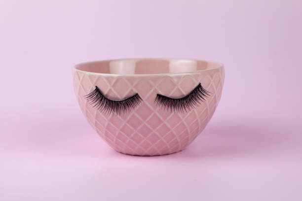 istock Glamorous pink bowl with eyes 1393517512