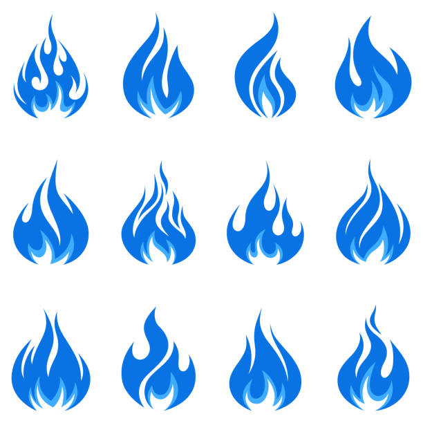 gasflammen-symbole - natural gas gas burner flame stock-grafiken, -clipart, -cartoons und -symbole