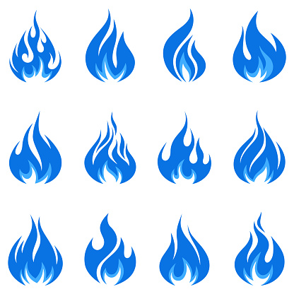 Vector set of gas flame icons