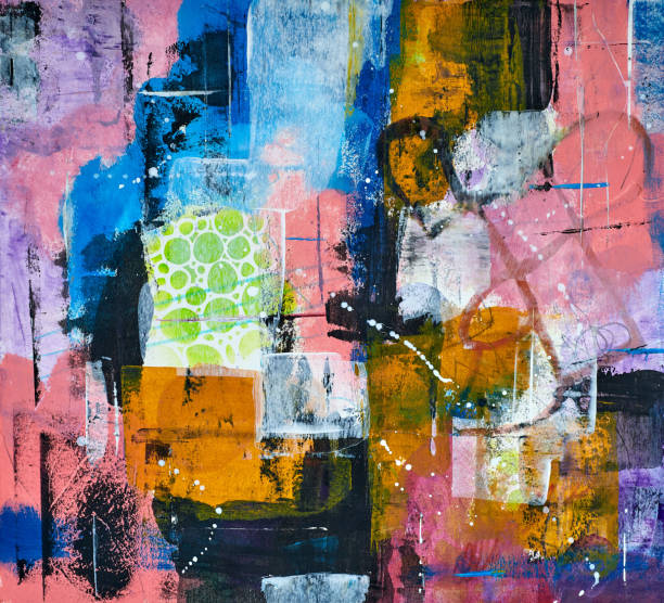 istock Abstract background from the smears of acrylic paint. Mixing multicolored oil paint. Textured arrangements. Abstract modern print . Wall art. Poster. 1393536436