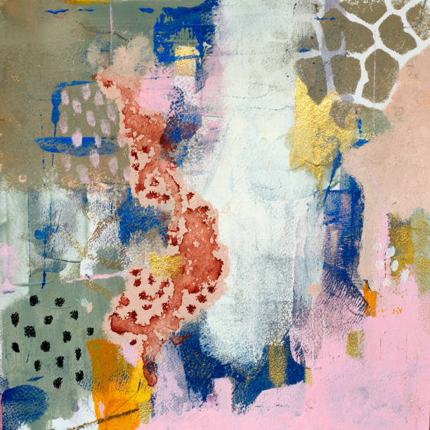 istock Abstract background from the smears of acrylic paint. Mixing multicolored oil paint. Textured arrangements. Abstract modern print . Wall art. Poster. 1393538184