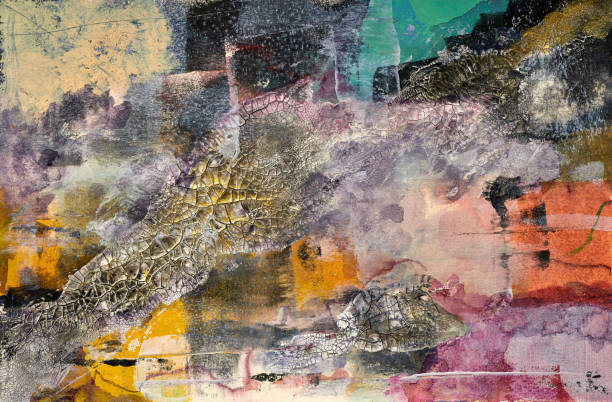 istock Abstract background from the smears of acrylic paint. Mixing multicolored oil paint. Textured arrangements. Abstract modern print . Wall art. Poster. 1393538369