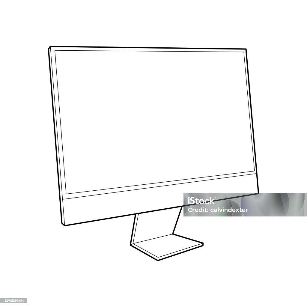 Desktop Computer Cut Out Desktop Computer Stock Illustration - Download Image Now - Desktop PC ...