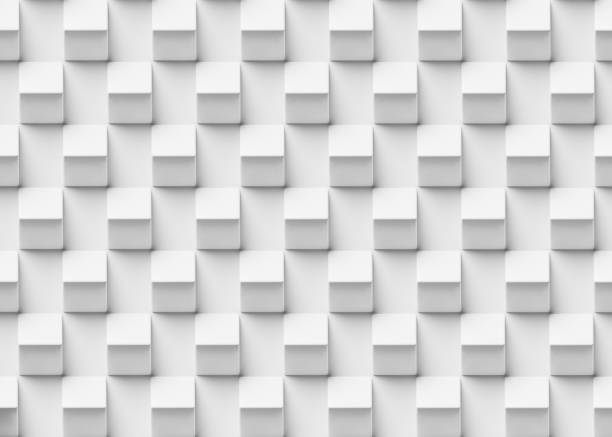 istock Abstract white geometric background made of tilted cubes 1393546524