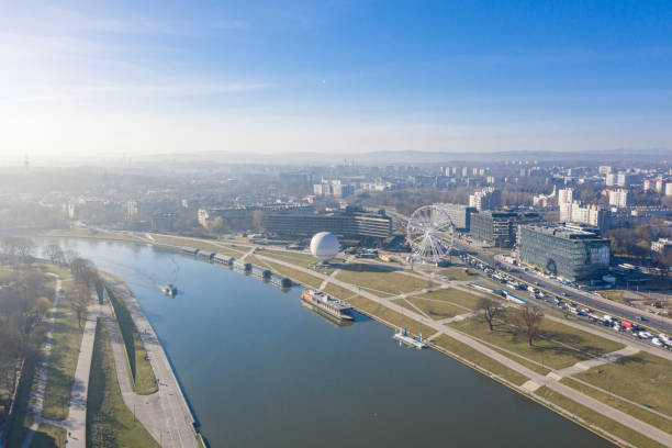 istock River Visla ( Vistula), ballon and Ferris wheel 1393549195