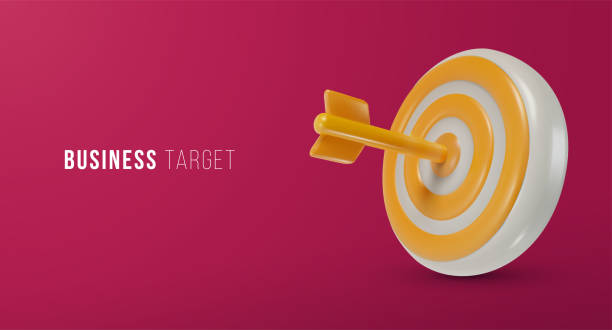istock 3d cartoon dart arrow hit on center isolated on red background. Minimal realistic design element. Banner template for success business, strategy, marketing. Cute soft toy. Vector illustration. 1393551442