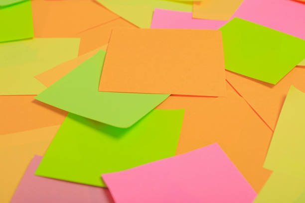 istock Many colorful stickers as background, closeup view 1393553407