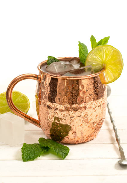 istock Moscow mule cold drink with mint, ginger and vodka 1393560743