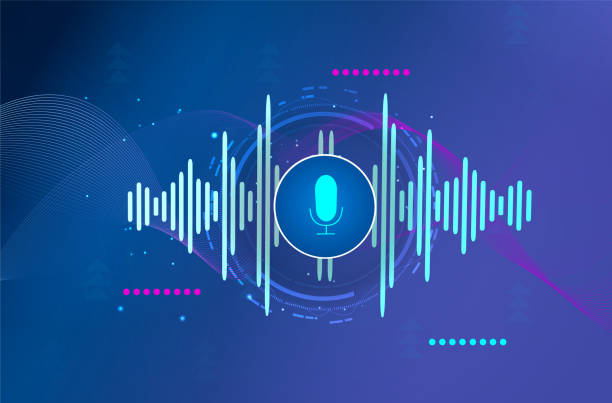 istock Voice assistant of the modern concept. Sound waves equalizer on your smartphone . The concept of a voice assistant. Microphone voice control technology, voice and sound recognition. Vector 1393561403