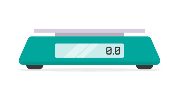 весы кухня цифровой электронный вектор или еда вес весы измерить иконка изолированная машина плоская мультяшная иллюстрация на белом совр - libra stock illustrations