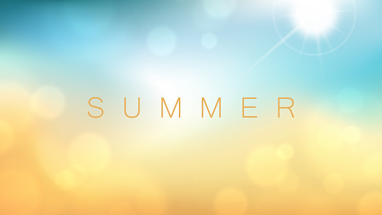 Summer blurred background. Summertime banner with soft colors. Template for your seasonal graphic design. Vector illustration.