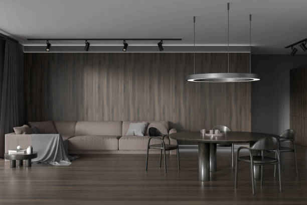 istock Meeting room interior with sofa and seats with table, chill zone 1393568644