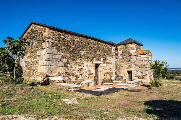 Mozarabic Basilica of Santa Lucia del Trampal in Alcuescar, Extremadura, Spain Mozarabic Basilica of Santa Lucia del Trampal in Alcuescar, province of Caceres, Tourism in Extremadura, Spain mozarabic stock pictures, royalty-free photos & images