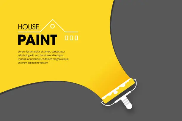 Vector illustration of House Remodel Emblem, house paint repair