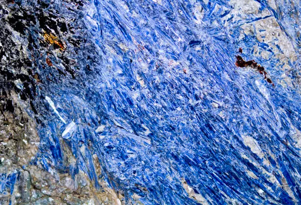 Raw blue kyanite natural mineral stone. From Florianópolis, Brazil