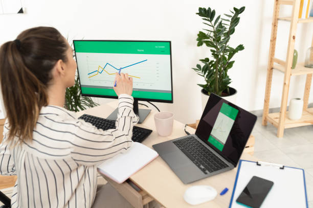 istock Young female engineer working at her home office 1393587487