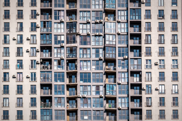 istock The facade of a multi-stored apartment building. 1393587728