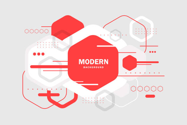 modne abstrakcyjne tło. skład kształtów geometrycznych - hexagon backgrounds pattern technology stock illustrations