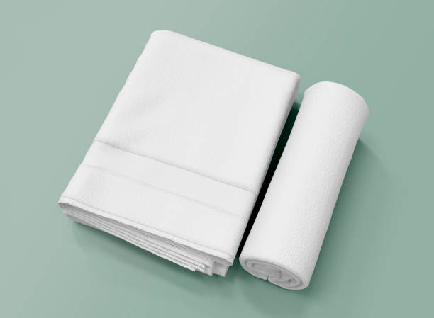 istock Towels Set on Green Background 1393589307