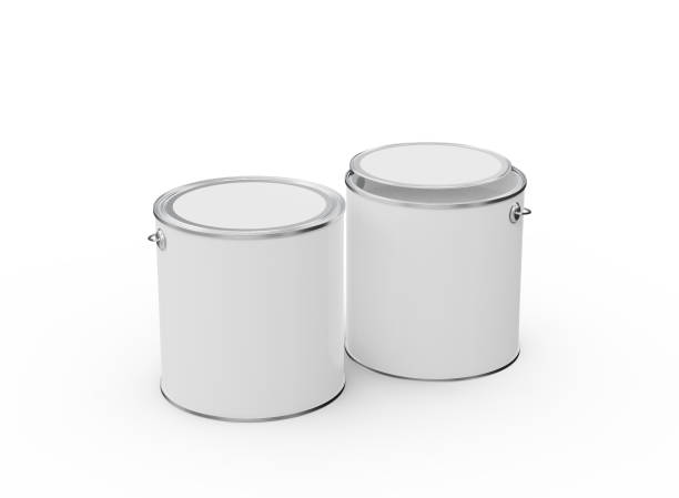 istock Front View of Two Paint Buckets Mockup 1393589835