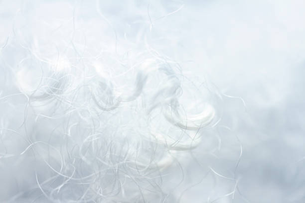 istock Extreme macro of polyester stable fiber 1393591759