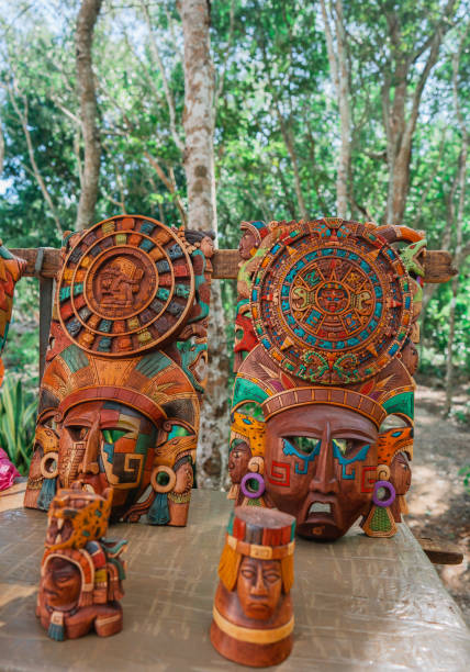 istock Mayan masks for sale near Chicken Itza 1393592006