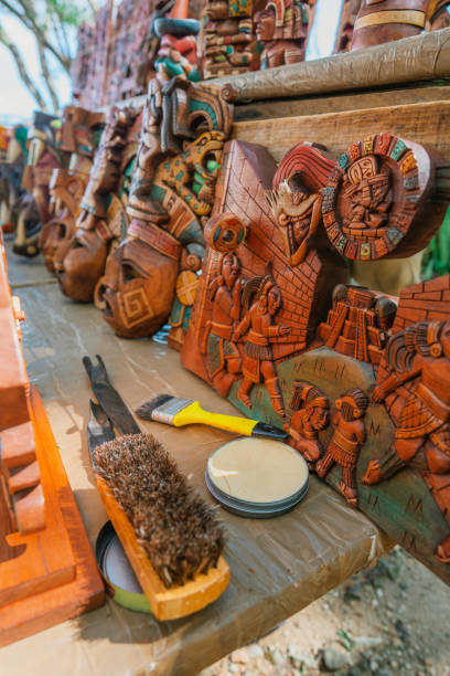 istock Mayan masks for sale near Chicken Itza 1393592007